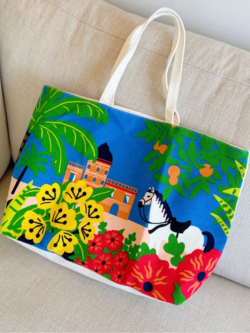 Clarins Tropical Colourful Tote Bag/ Beach Bag